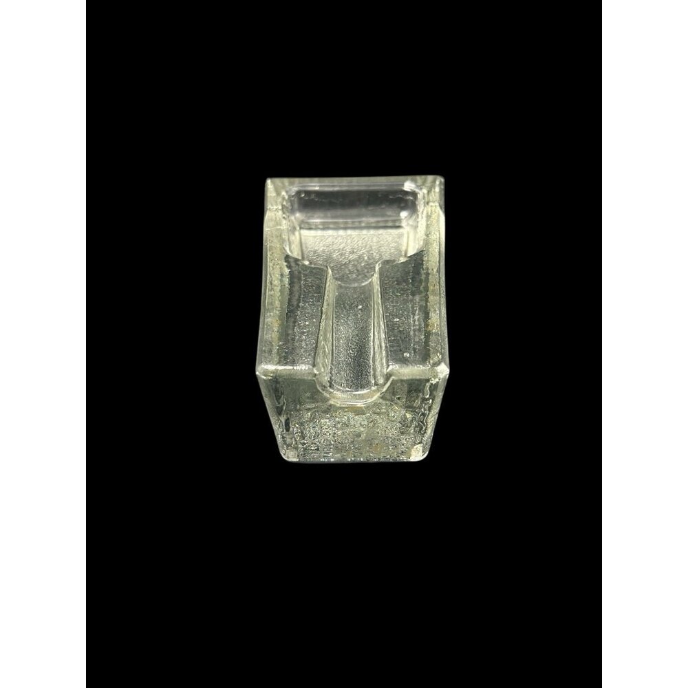 Vintage Crisa Libbey Mid-Century MCM Clear Glass Block Cigar Ashtray/Pipe Rest - Picture 2 of 9
